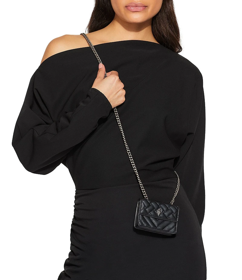 Kurt Geiger London Micro Kensington Quilted Chain Crossbody Bag