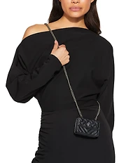 Kurt Geiger London Micro Kensington Silver Hardware Quilted Crossbody Bag