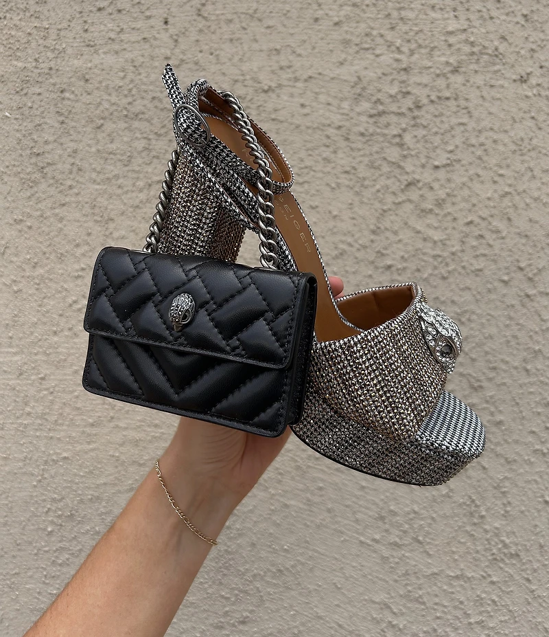 Kurt Geiger London Micro Kensington Silver Hardware Quilted Crossbody Bag