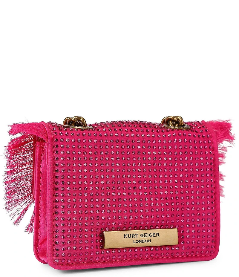 Kurt Geiger London Micro Kensington Rhinestone Fringe Crossbody Bag
