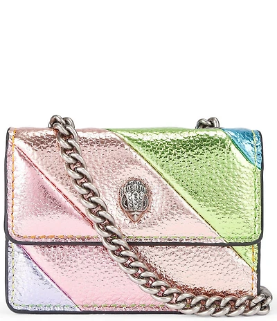 Kurt Geiger London Micro Kensington Metallic Pastel Striped Crossbody Bag