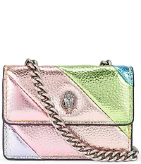 Kurt Geiger London Micro Kensington Metallic Pastel Striped Crossbody Bag