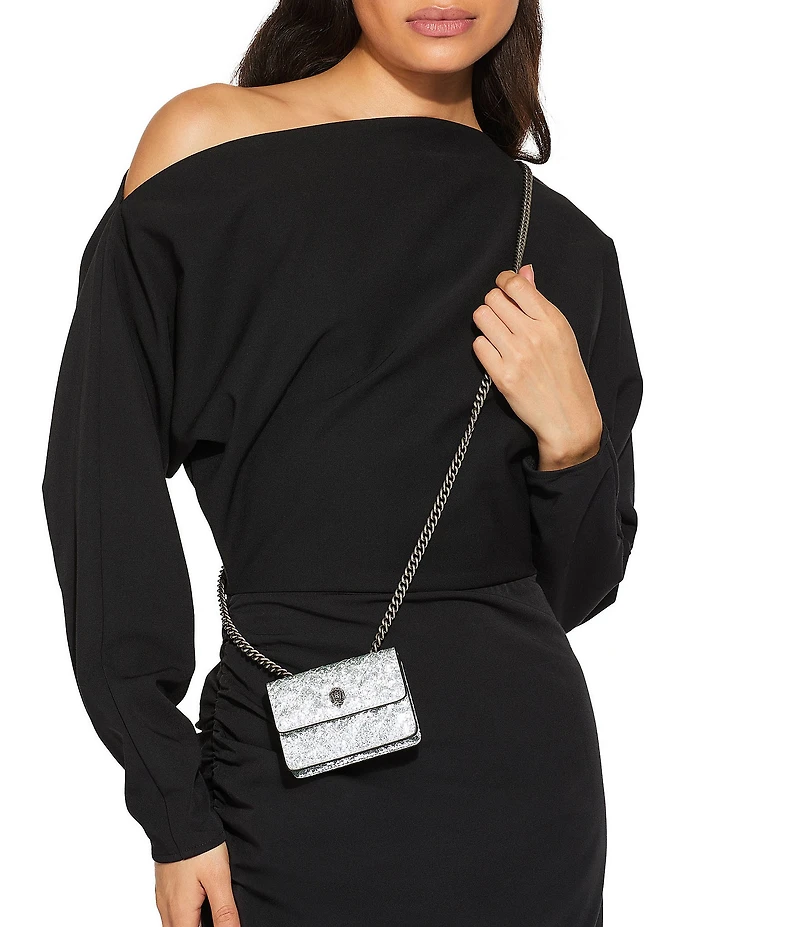 Kurt Geiger London Micro Metallic Sequin Chain Crossbody Bag