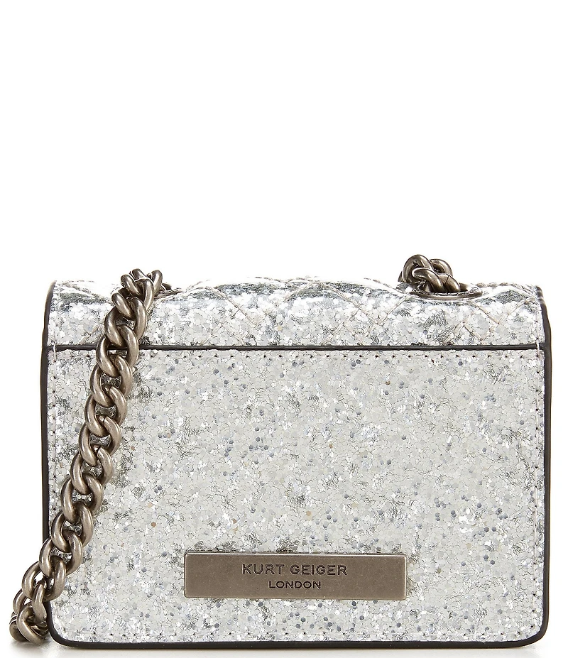 Kurt Geiger London Micro Metallic Sequin Chain Crossbody Bag
