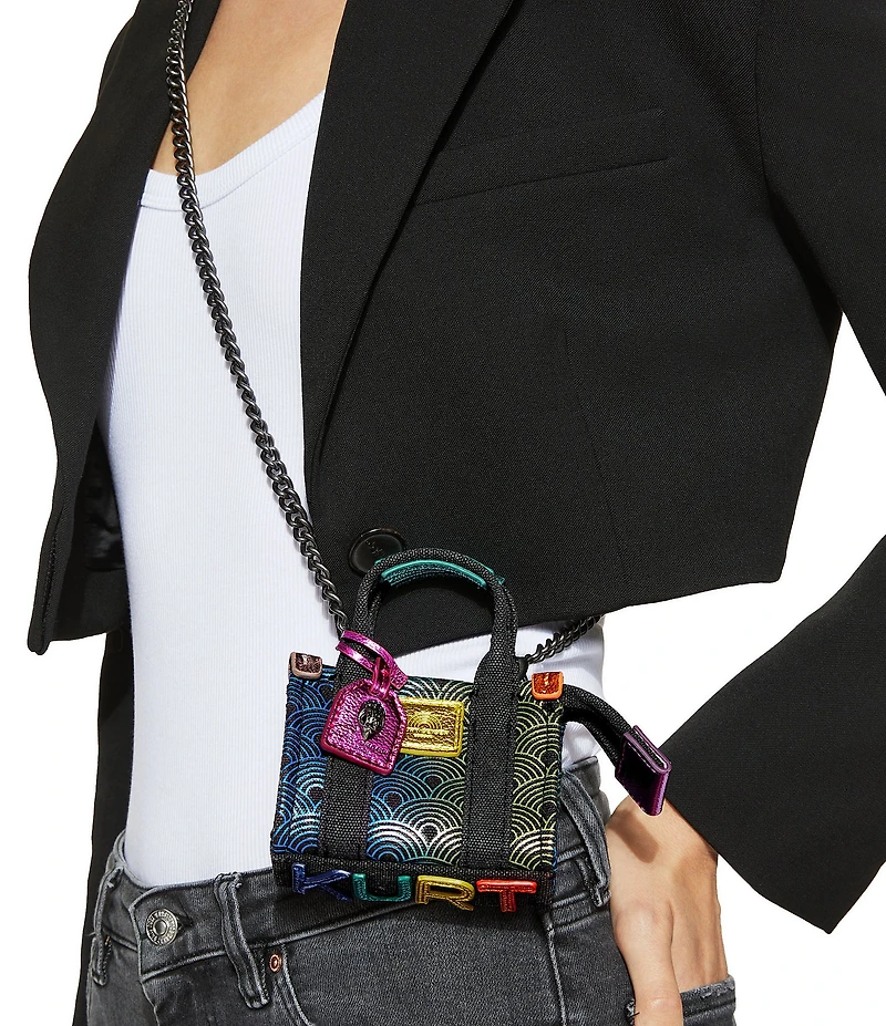 Kurt Geiger London Micro Southbank Geometric Pattern Crossbody Bag