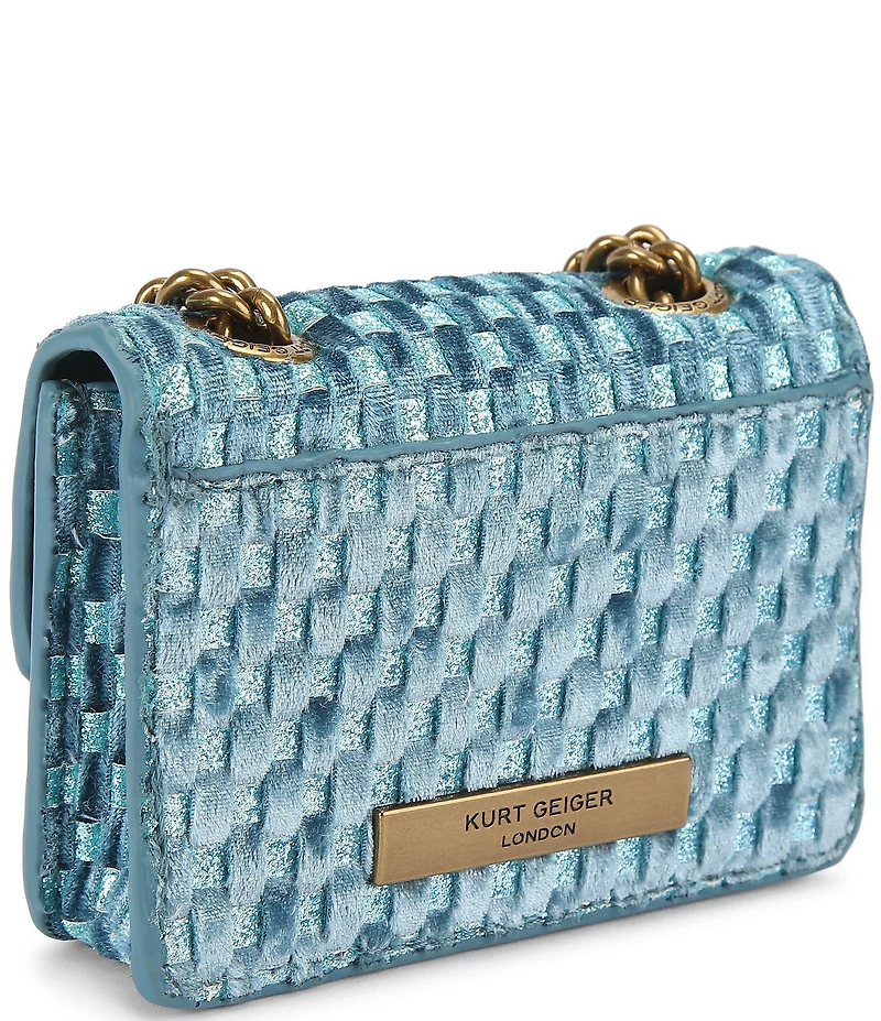Kurt Geiger London Micro Velvet Kensington Chain Strap Crossbody Bag