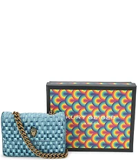 Kurt Geiger London Micro Velvet Kensington Chain Strap Crossbody Bag
