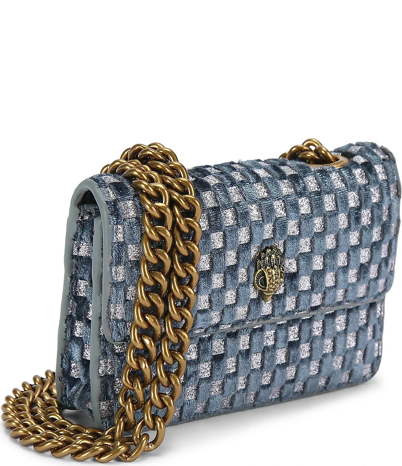 Kurt Geiger London Micro Velvet Kensington Chain Strap Crossbody Bag