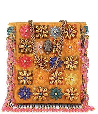Kurt Geiger London Mini Beaded Floral Fringe Tote Bag