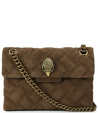 Kurt Geiger London Mini Kensington Triple Stitched Quilted Suede Crossbody Bag