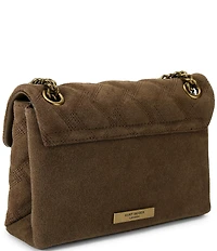 Kurt Geiger London Mini Kensington Triple Stitched Quilted Suede Crossbody Bag