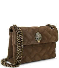 Kurt Geiger London Mini Kensington Triple Stitched Quilted Suede Crossbody Bag