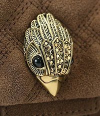 Kurt Geiger London Mini Kensington Triple Stitched Quilted Suede Crossbody Bag