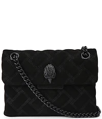 Kurt Geiger London Mini Kensington Triple Stitched Quilted Suede Crossbody Bag