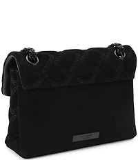 Kurt Geiger London Mini Kensington Triple Stitched Quilted Suede Crossbody Bag