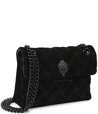 Kurt Geiger London Mini Kensington Triple Stitched Quilted Suede Crossbody Bag