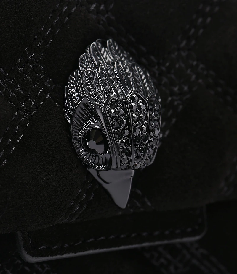 Kurt Geiger London Mini Kensington Triple Stitched Quilted Suede Crossbody Bag