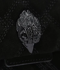 Kurt Geiger London Mini Kensington Triple Stitched Quilted Suede Crossbody Bag