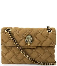 Kurt Geiger London Mini Kensington Triple Stitched Quilted Suede Crossbody Bag