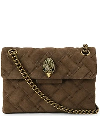 Kurt Geiger London Mini Kensington Triple Stitched Quilted Suede Crossbody Bag