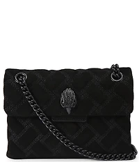 Kurt Geiger London Mini Kensington Triple Stitched Quilted Suede Crossbody Bag