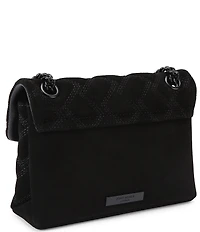 Kurt Geiger London Mini Kensington Triple Stitched Quilted Suede Crossbody Bag