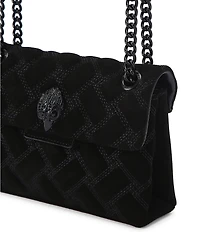 Kurt Geiger London Mini Kensington Triple Stitched Quilted Suede Crossbody Bag