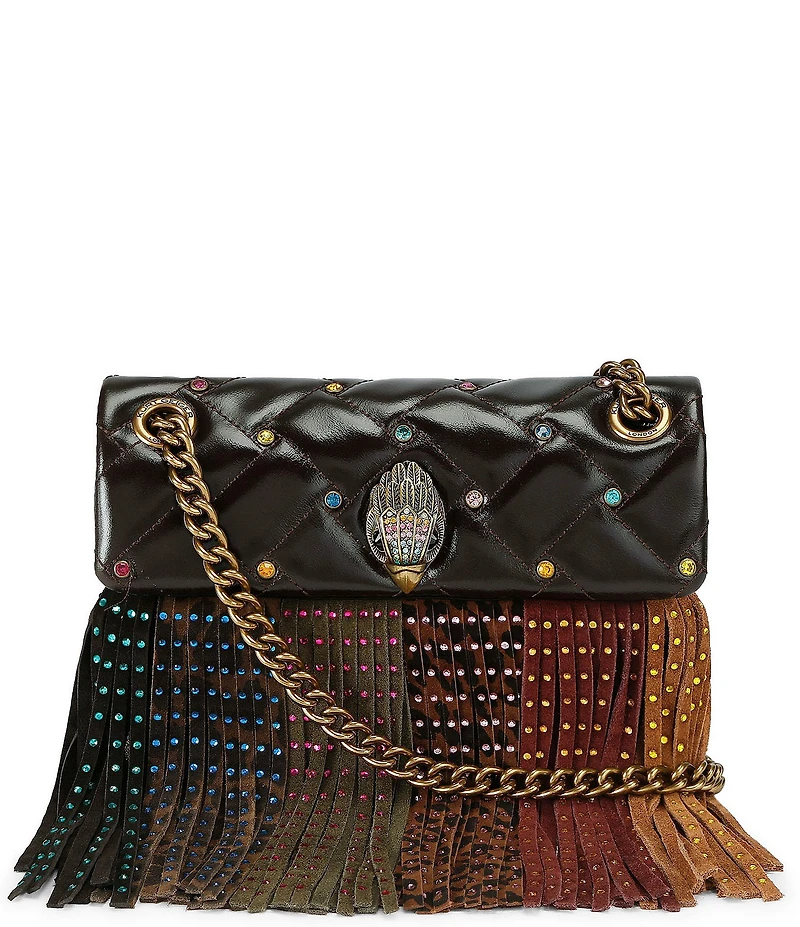 Kurt Geiger London Mini Kensington Rhinestoned Fringe Crossbody Bag