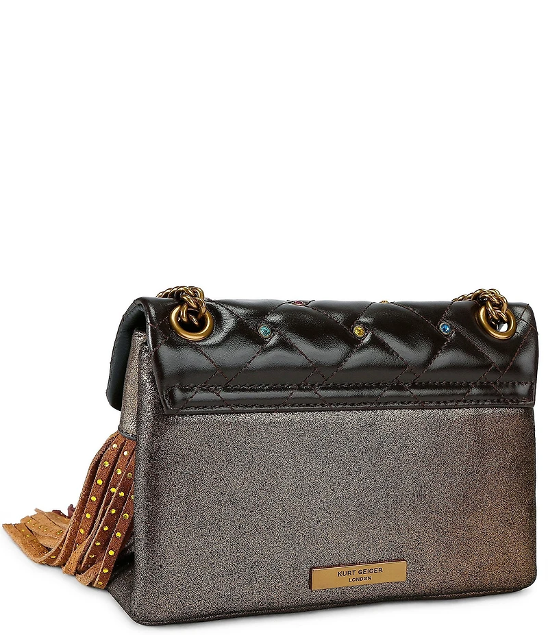 Kurt Geiger London Mini Kensington Rhinestoned Fringe Crossbody Bag