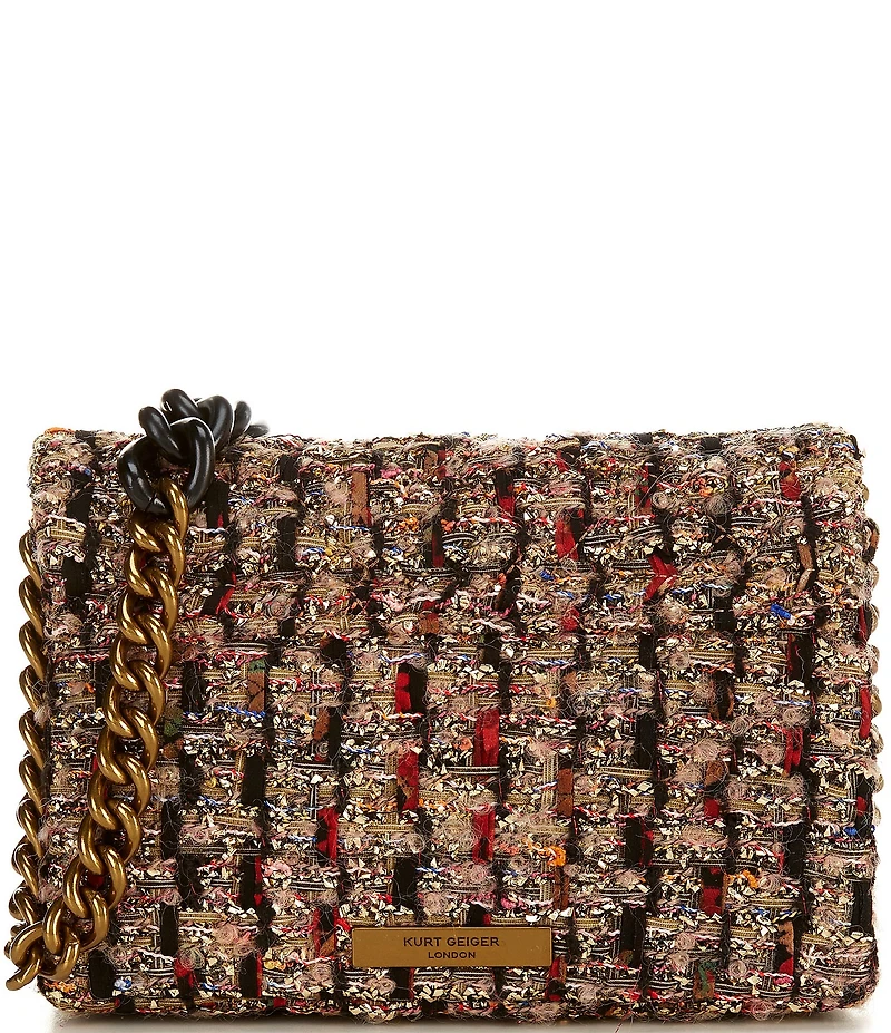 Kurt Geiger London Tweed Mini Kensington Kurt Crossbody Bag