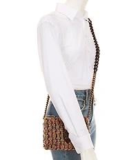 Kurt Geiger London Tweed Mini Kensington Kurt Crossbody Bag