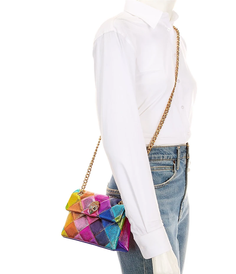 Kurt Geiger London Mini Kensington Metallic Rainbow Crossbody Bag