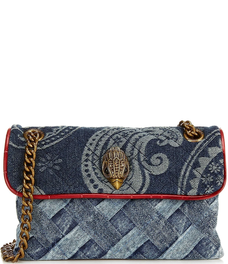 Kurt Geiger London Kensington Denim Woven Paisley Crossbody Bag
