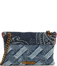 Kurt Geiger London Kensington Denim Woven Paisley Crossbody Bag