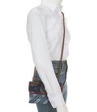 Kurt Geiger London Kensington Denim Woven Paisley Crossbody Bag