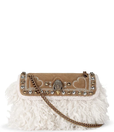 Kurt Geiger London Mini Kensington Studded Faux Fur Crossbody Bag