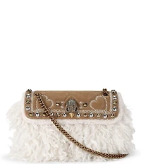 Kurt Geiger London Mini Kensington Studded Faux Fur Crossbody Bag