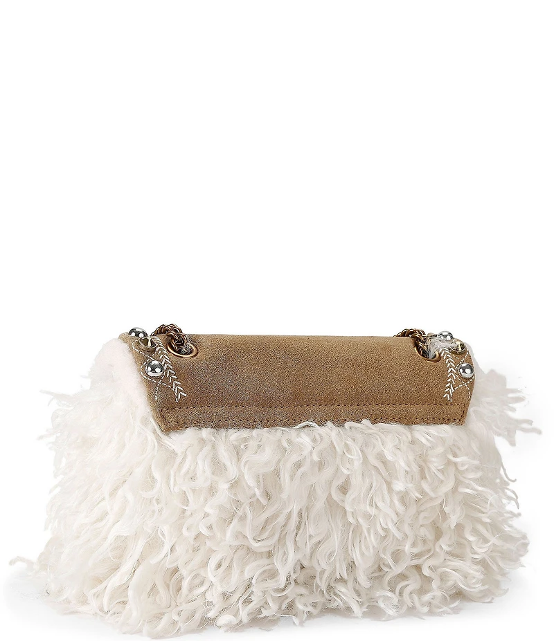 Kurt Geiger London Mini Kensington Studded Faux Fur Crossbody Bag