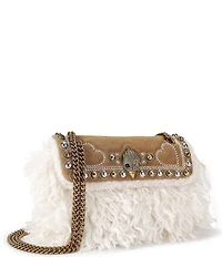 Kurt Geiger London Mini Kensington Studded Faux Fur Crossbody Bag
