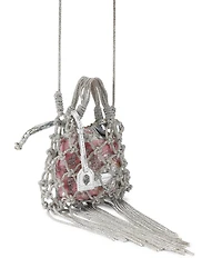 Kurt Geiger London Mini Macrame Crystal Clutch Crossbody Bag