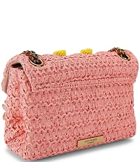 Kurt Geiger London Mini Raffia Embellished Floral Kensington Chain Crossbody Bag
