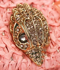 Kurt Geiger London Mini Raffia Embellished Floral Kensington Chain Crossbody Bag