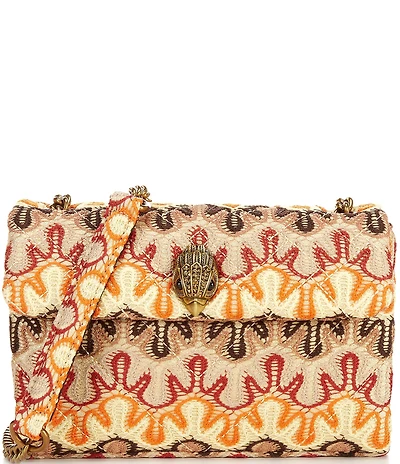 Kurt Geiger London Multi Colored Woven Medium Kensington Convertible Crossbody Bag
