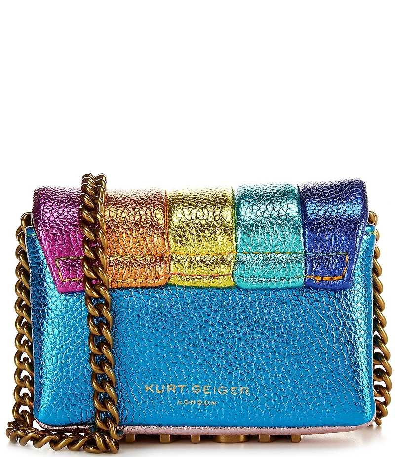 Kurt Geiger London Nano Kensington Rainbow Stripe Kurt Crossbody Bag