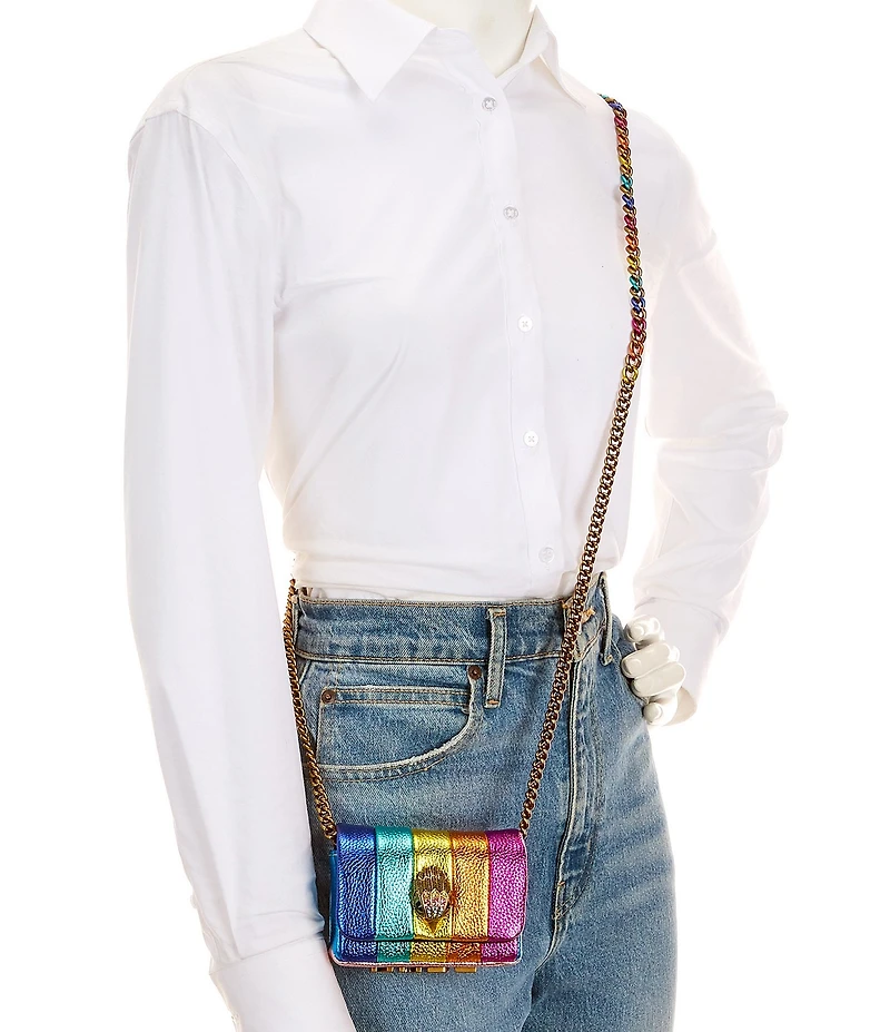 Kurt Geiger London Nano Kensington Rainbow Stripe Kurt Crossbody Bag