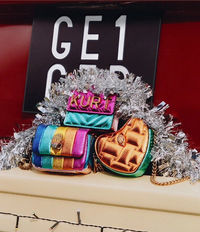 Kurt Geiger London Nano Kensington Rainbow Stripe Kurt Crossbody Bag