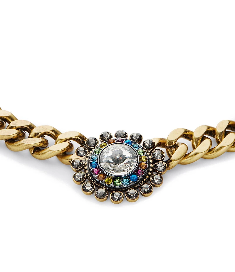 Kurt Geiger London Octavia Gemstone Curb Chain Necklace