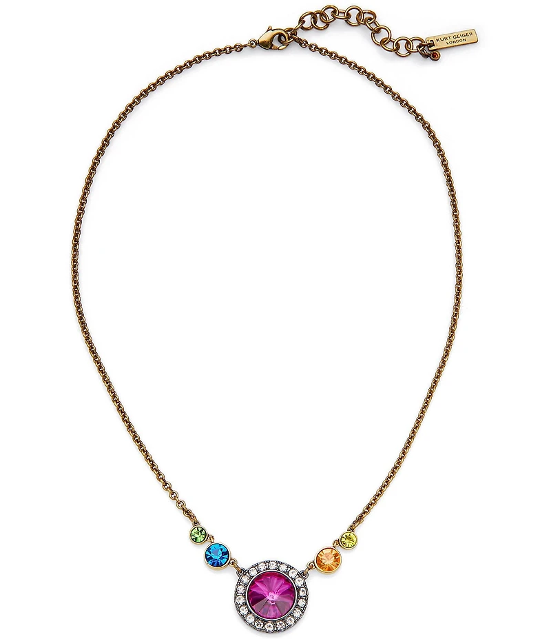 Kurt Geiger London Octavia Gemstone Short Pendant Necklace