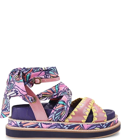 Kurt Geiger London Orson Ankle Wrap Scarf Butterfly Platform Sandals