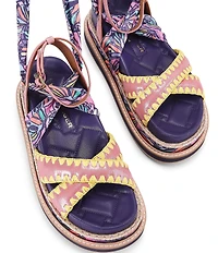 Kurt Geiger London Orson Ankle Wrap Scarf Butterfly Platform Sandals